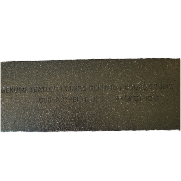 Armani Exchange Distressed Brown Leather Belt Metal Logo Detachable Buckle 38 - Picture 5 of 10